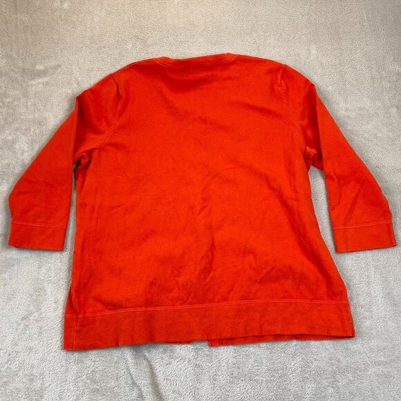 Eddie Bauer Womens Cardigan XL Button Front Sweateer Knit Casual Orange - Picture 10 of 10